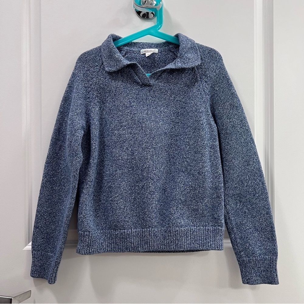 Crewcuts Kids' Collared Sweater in Marled Cotton Size L
